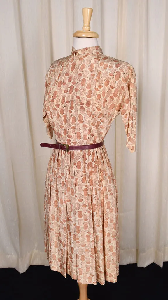 1950s Abstract Mushroom Dress