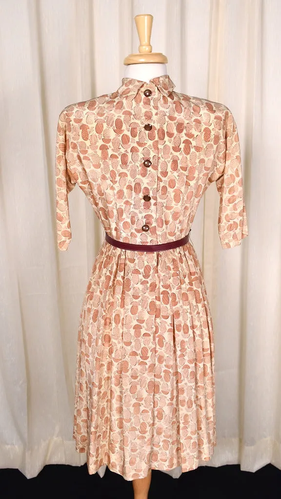 1950s Abstract Mushroom Dress