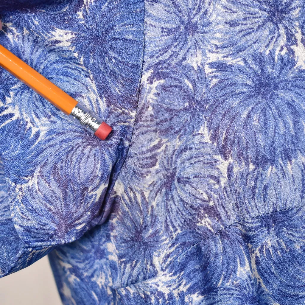 1950s Blue Pom Pom Swing Dress