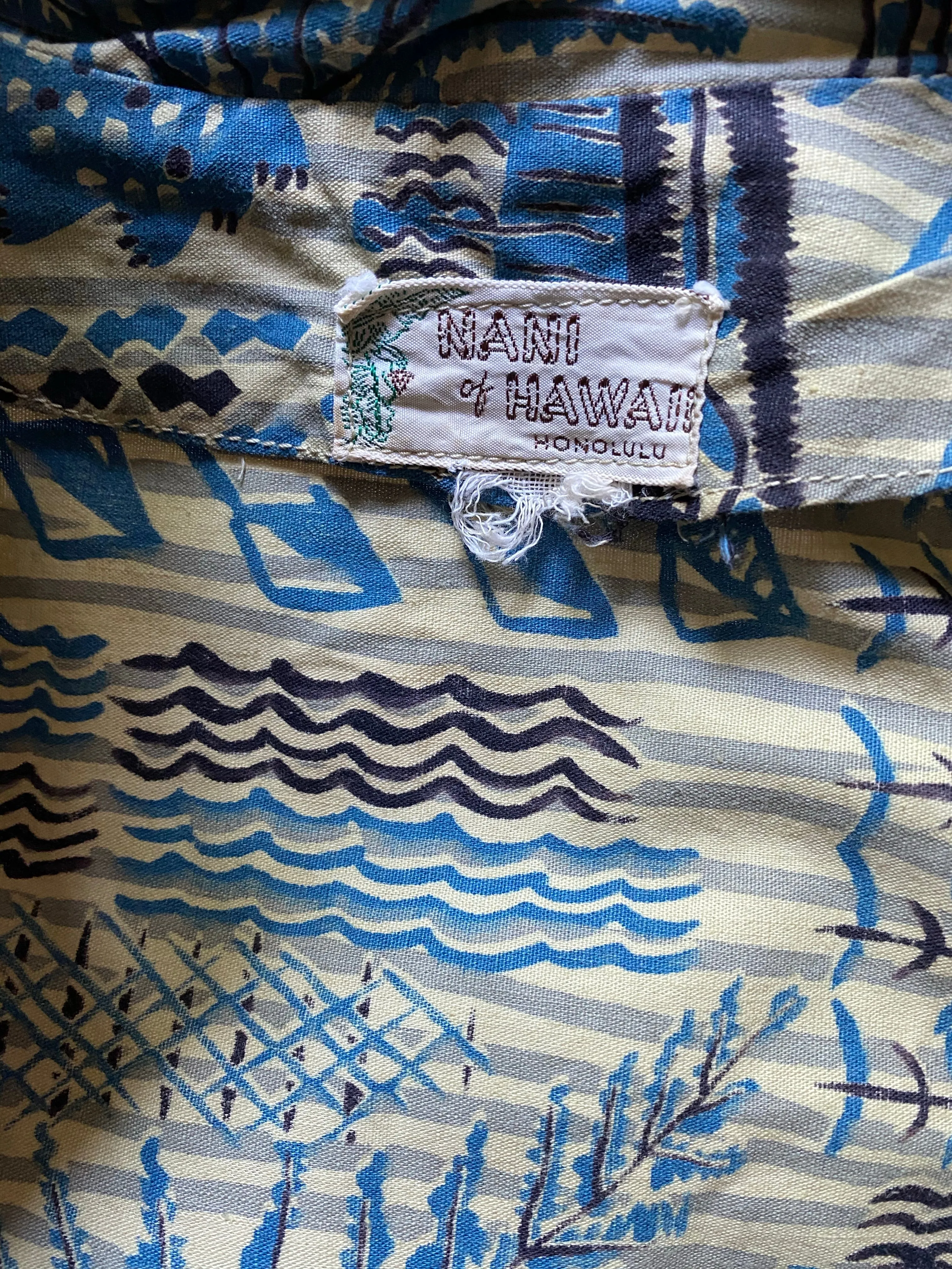 1950's Nani of Hawaii Hawaiian Print Cotton Sarong Dress with Jacket / Waist 28