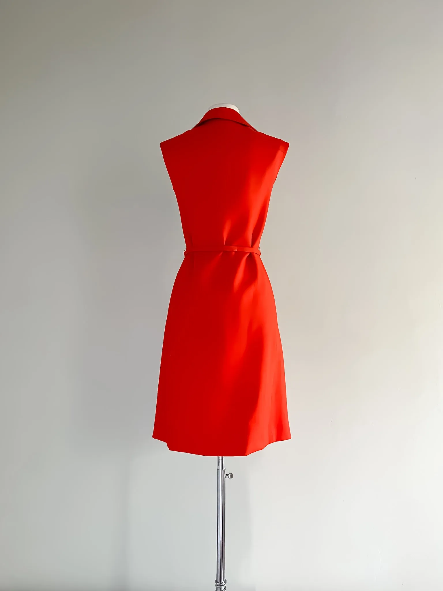 1960's Blood Orange Linen Dress By Shannon Rogers / SM