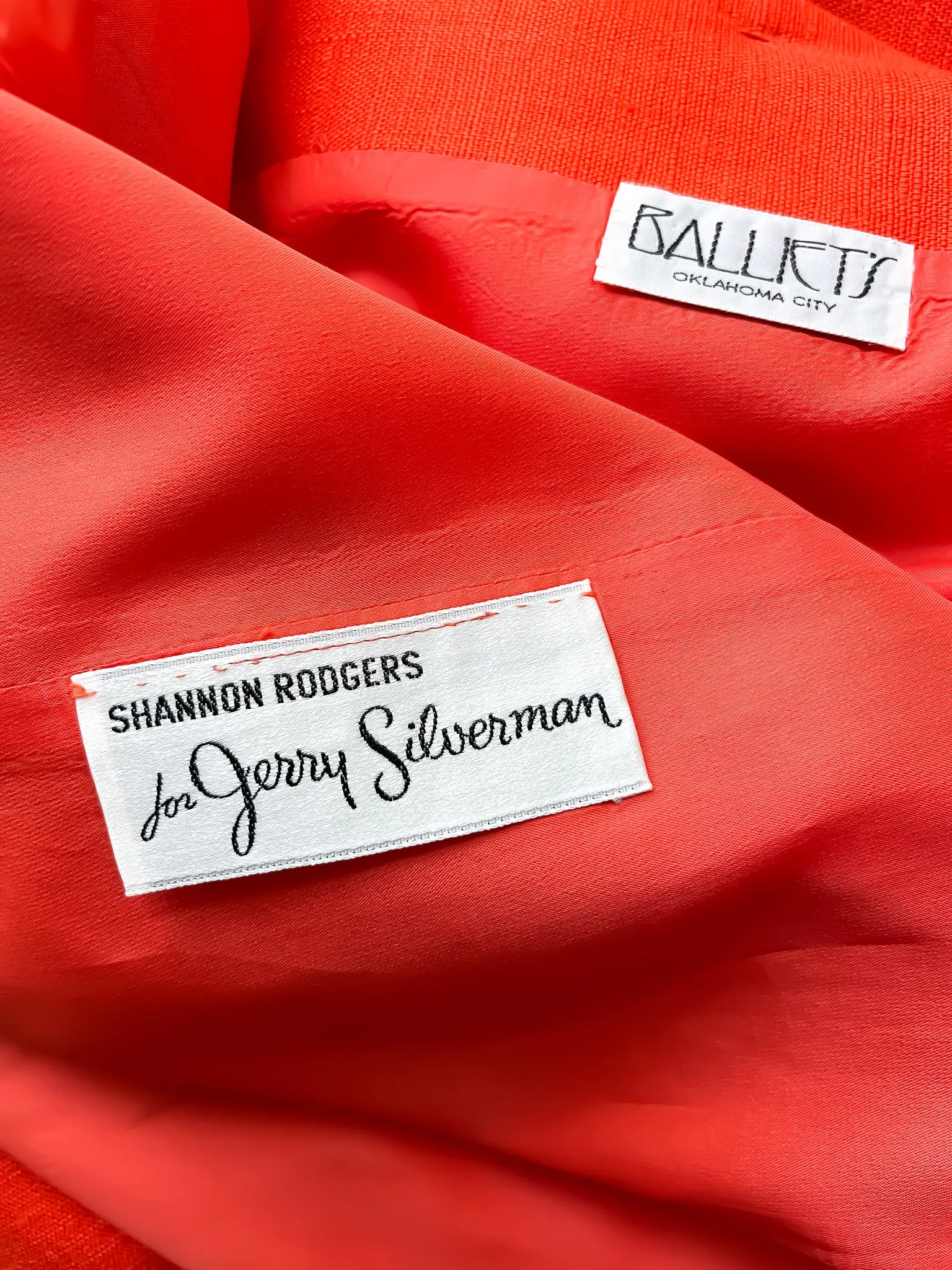 1960's Blood Orange Linen Dress By Shannon Rogers / SM