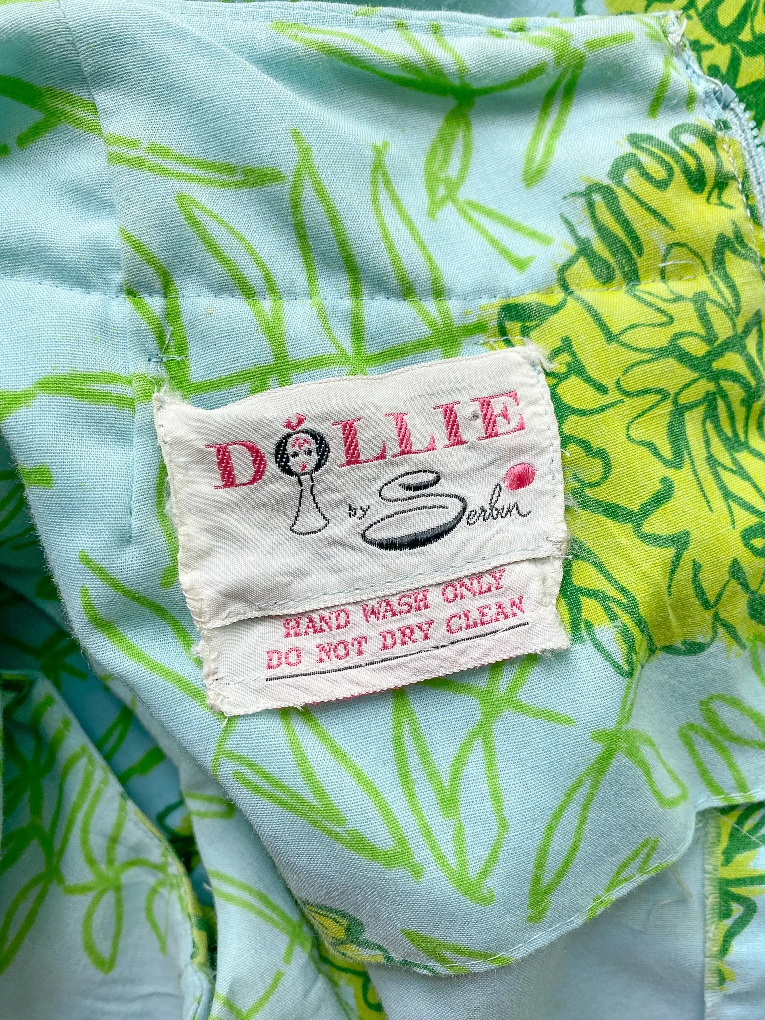 1960's Dollie by Serbin Green Blue Mod Mini Dress / Sz M