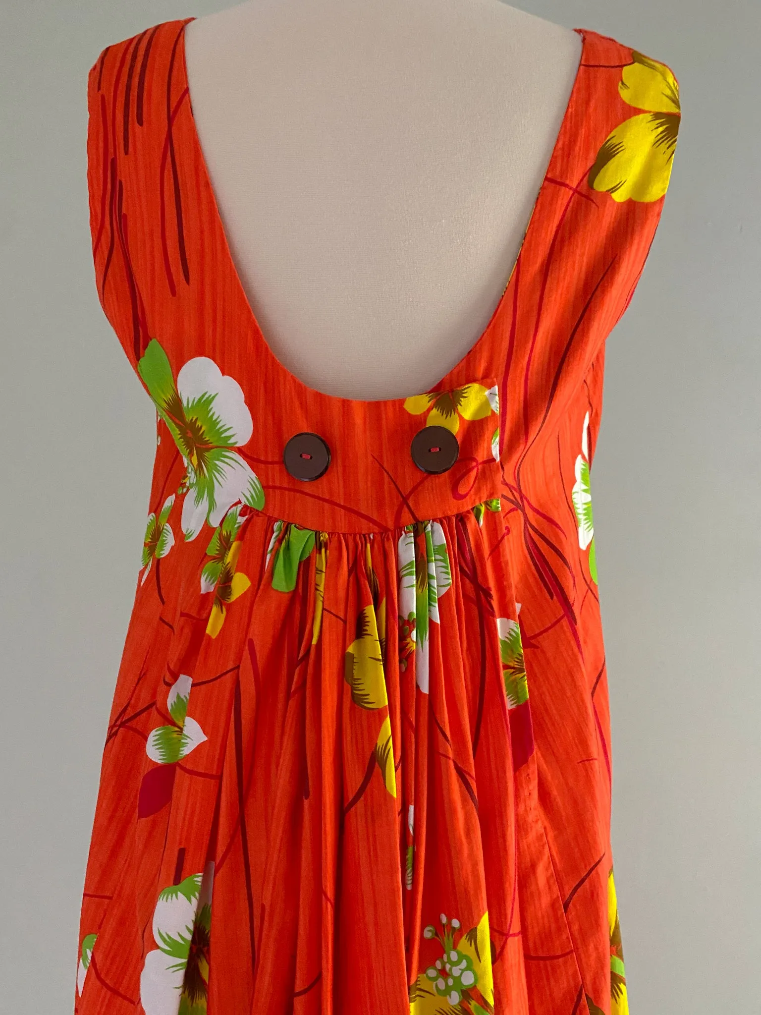 1960's Hawaiian Print Cotton His & Hers Shirt and Dress Set / Sz M/L