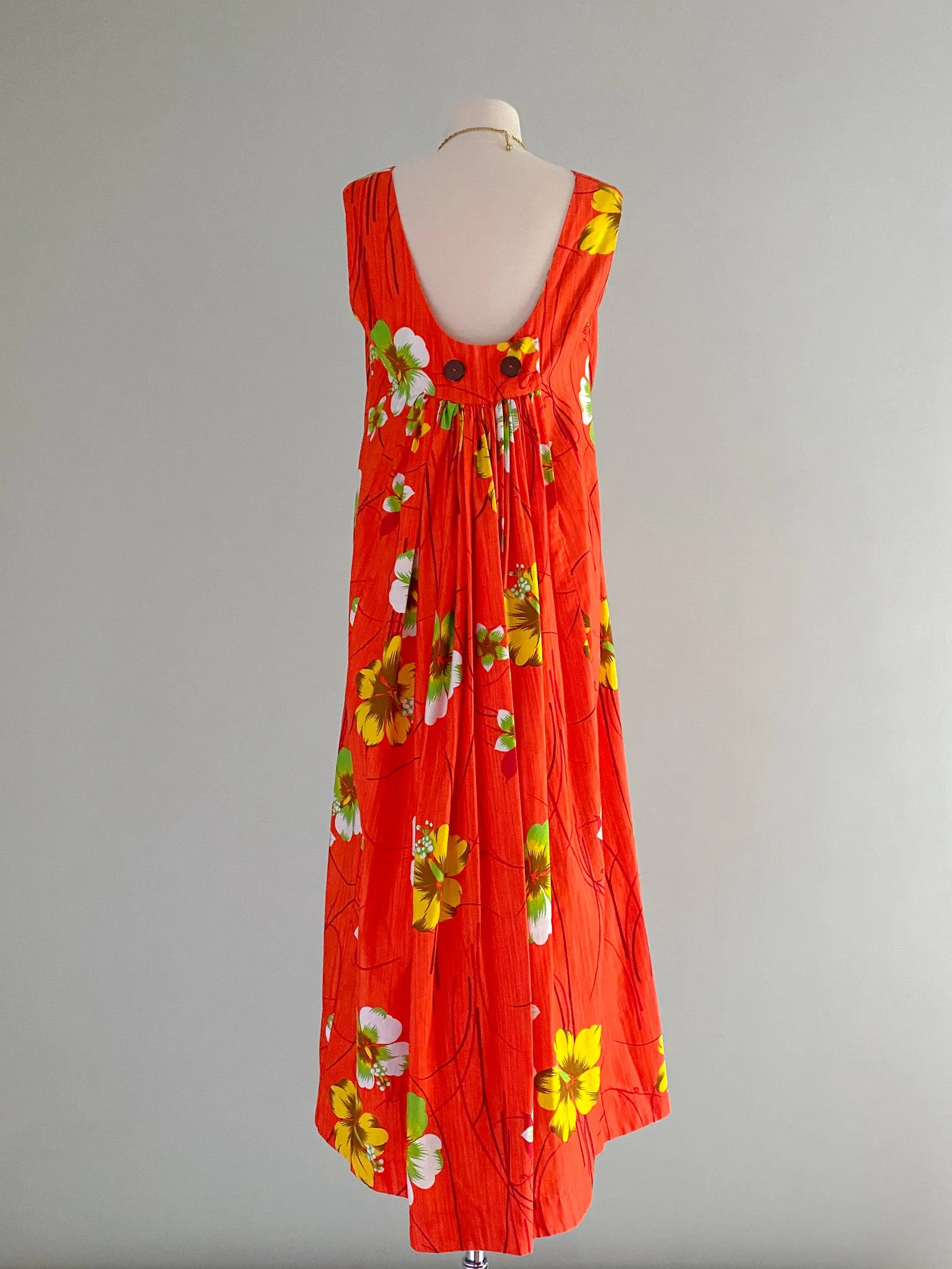 1960's Hawaiian Print Cotton His & Hers Shirt and Dress Set / Sz M/L
