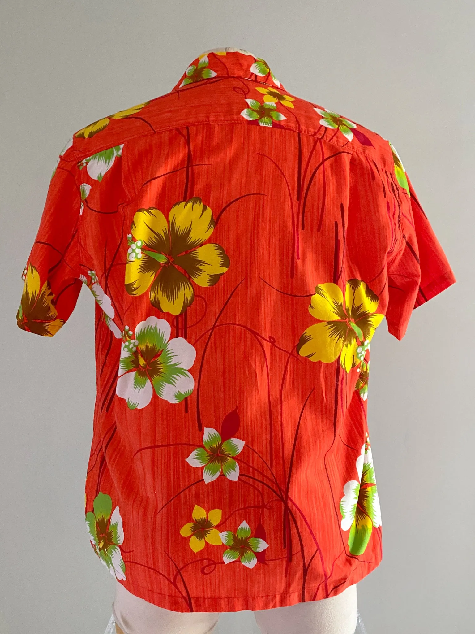 1960's Hawaiian Print Cotton His & Hers Shirt and Dress Set / Sz M/L
