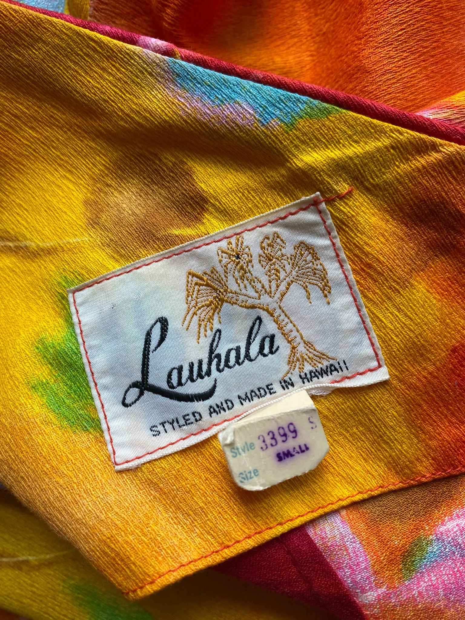 1960's Lauhala Made In Hawaii Floral Cotton Shift Dress / Sz M/L