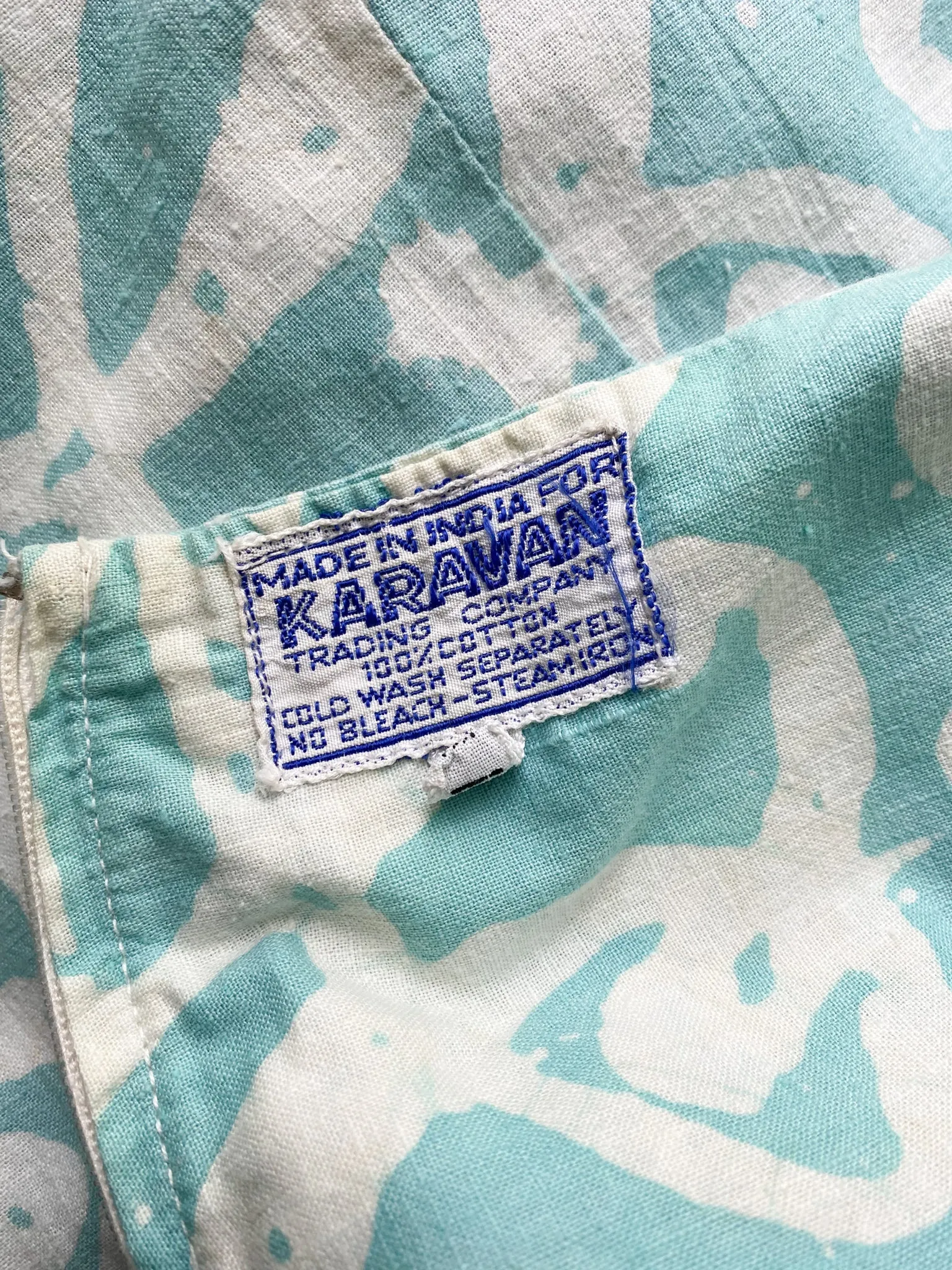 1970's Karavan Made in India Cotton Halter Maxi Dress / Sz S
