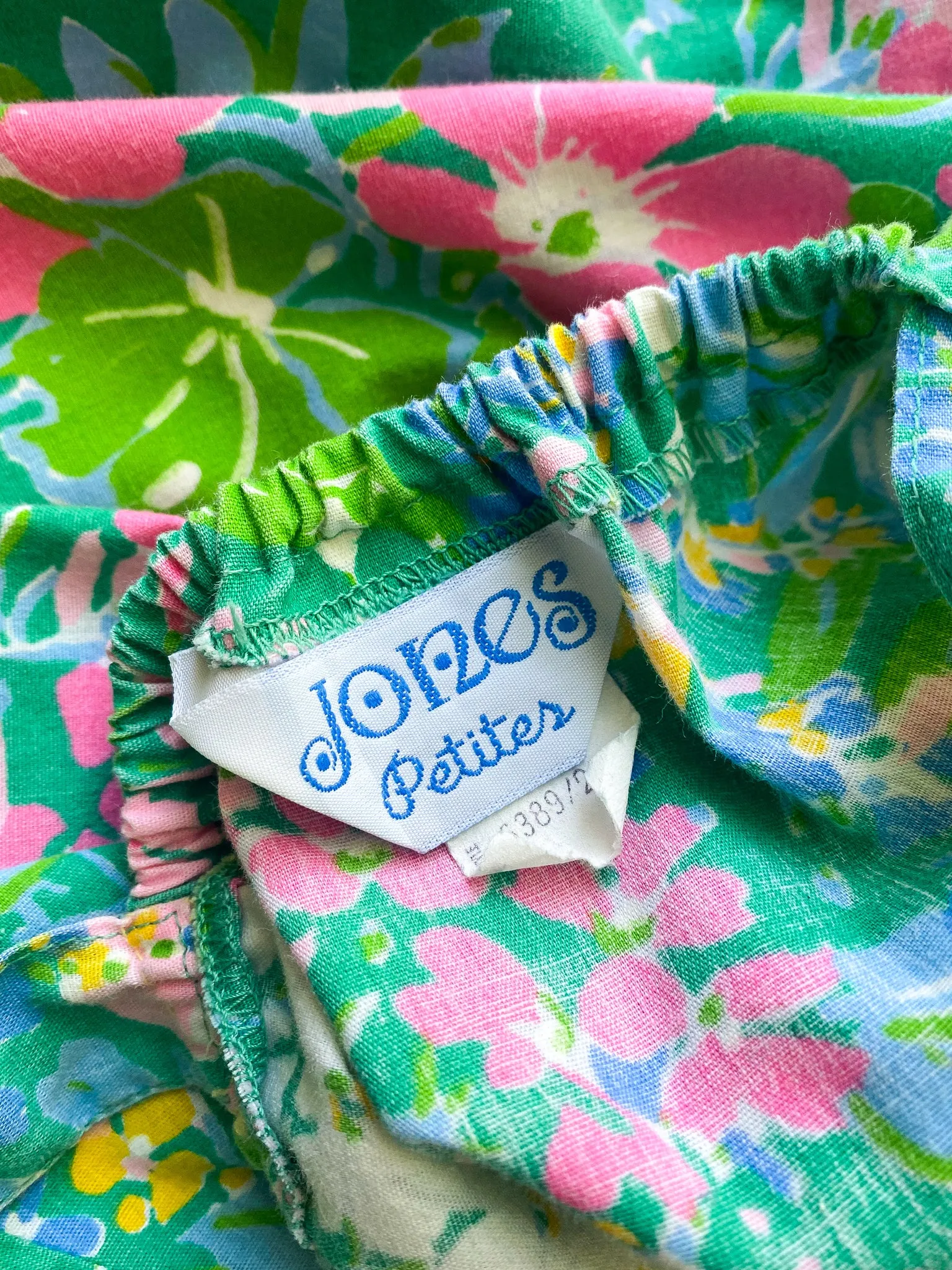 1970's Sweet Meadow Cotton Sundress By Jones / Sz S