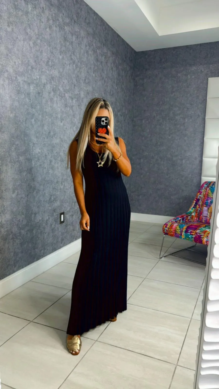 7757 Ribbed knit sleeveless dress
