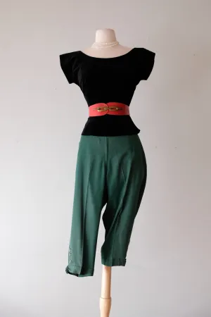 Adorable 1940’s Evergreen Gabardine  Knickers / Sz ML