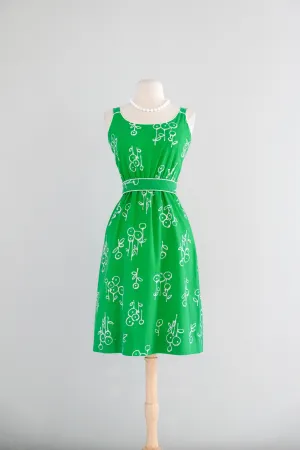 Adorable 1970's Kelly Green Sundress by Lanz / Sz S