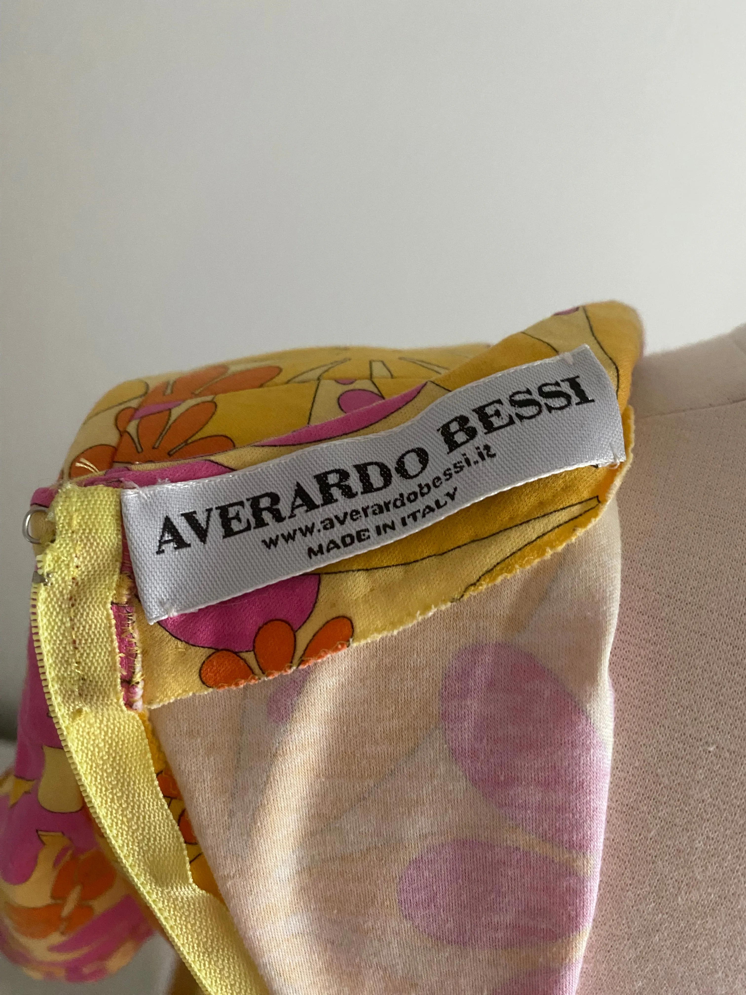Adorable Vintage Flower Power Cotton Jersey Dress By Italian Designer Bessi / Medium