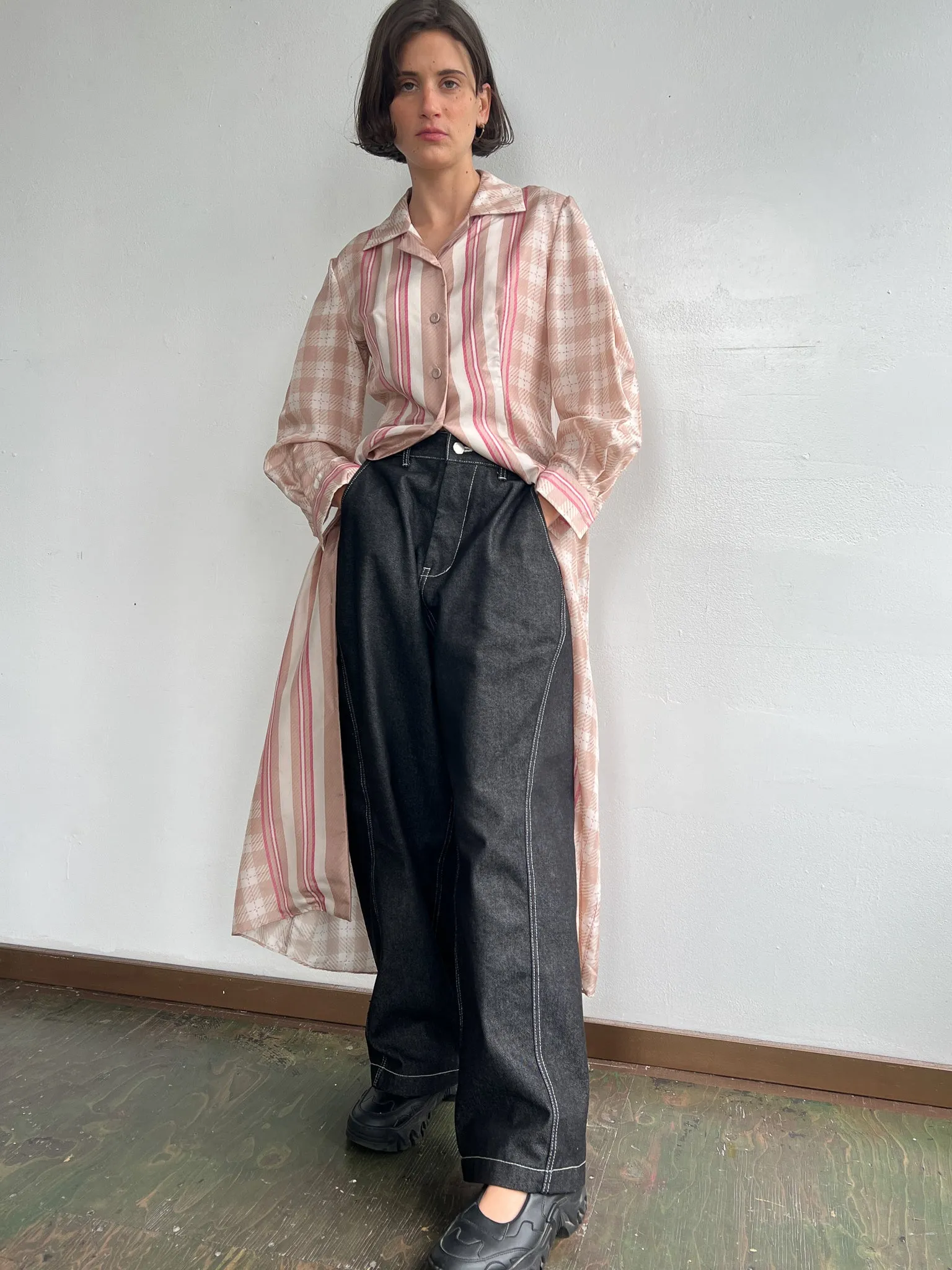 Alberta Ferretti Silk Plaids Dress (M)