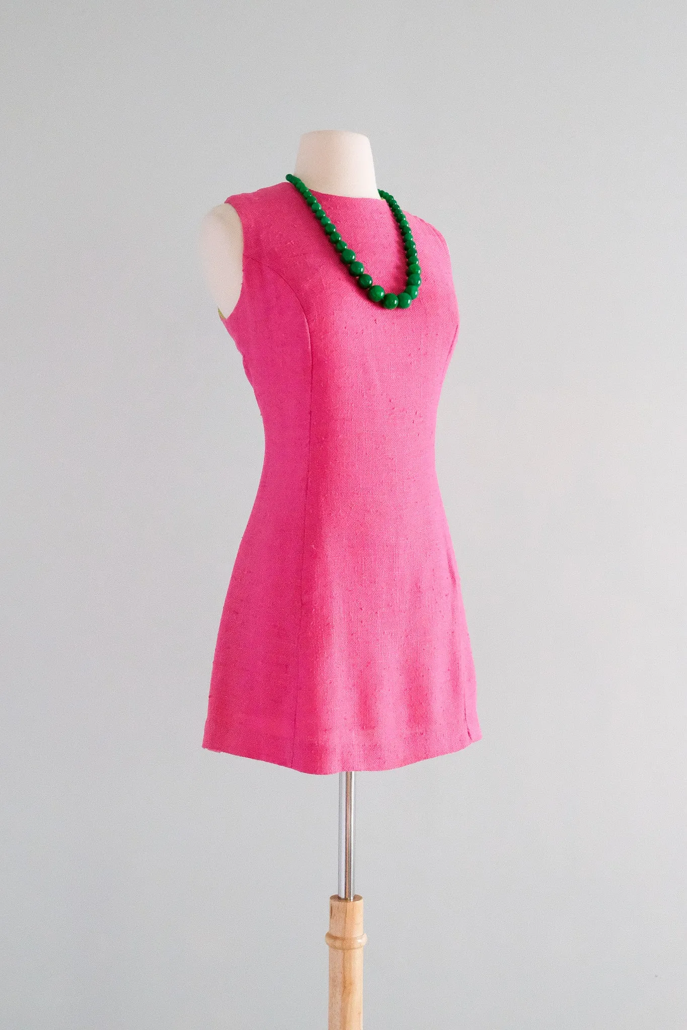Amazing 1960's Mod Fuchsia Mini Dress / Sz SM