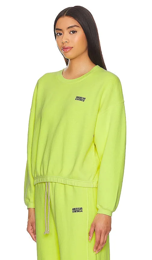 American Vintage Izubird Crewneck Sweatshirt in Yellow