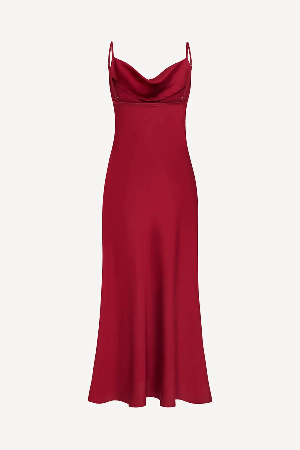 Aurelia red satin slip dress