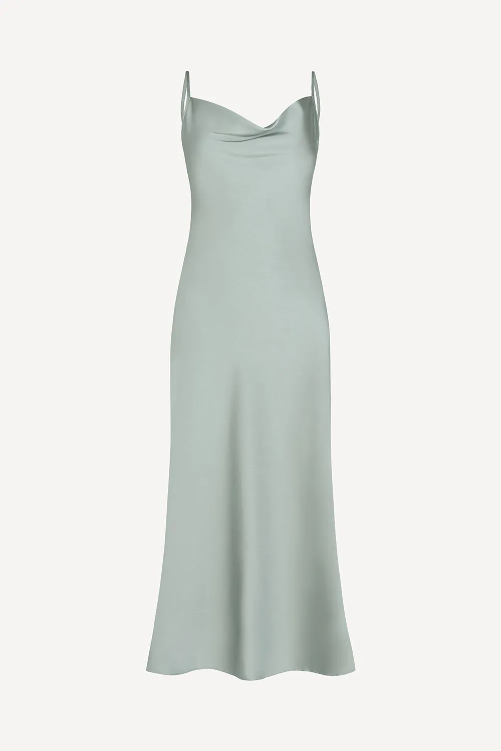 Aurelia sage satin slip dress