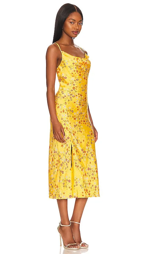 BCBGeneration Cowl Neck Slip Dress in Yellow
