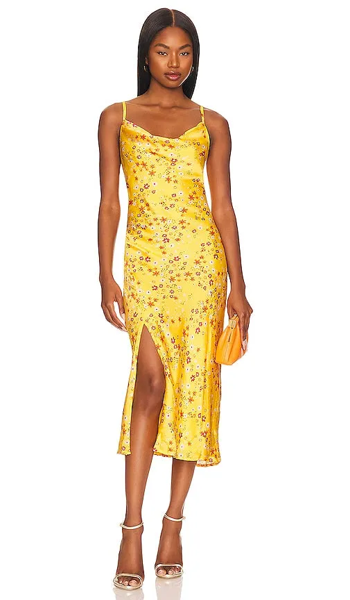 BCBGeneration Cowl Neck Slip Dress in Yellow
