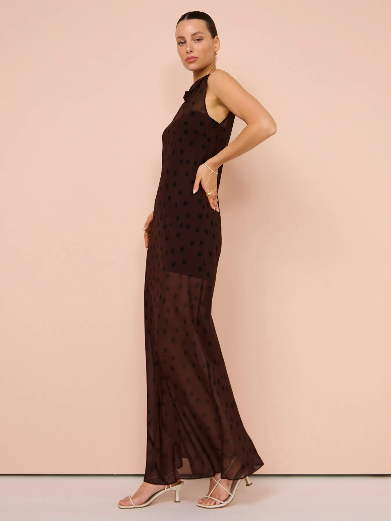 Bec & Bridge Turner Boatneck Maxi Dress in Chocolate/Black