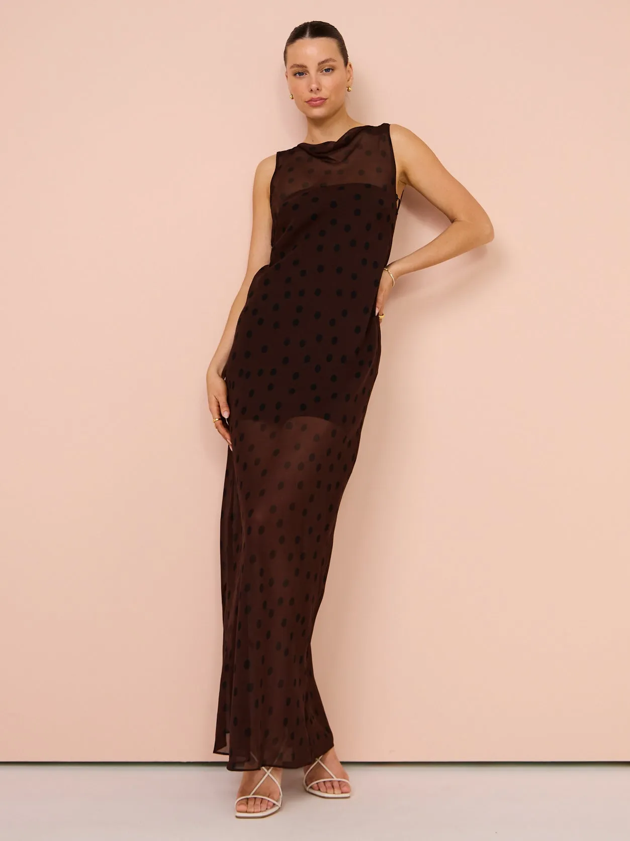 Bec & Bridge Turner Boatneck Maxi Dress in Chocolate/Black
