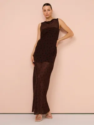 Bec & Bridge Turner Boatneck Maxi Dress in Chocolate/Black