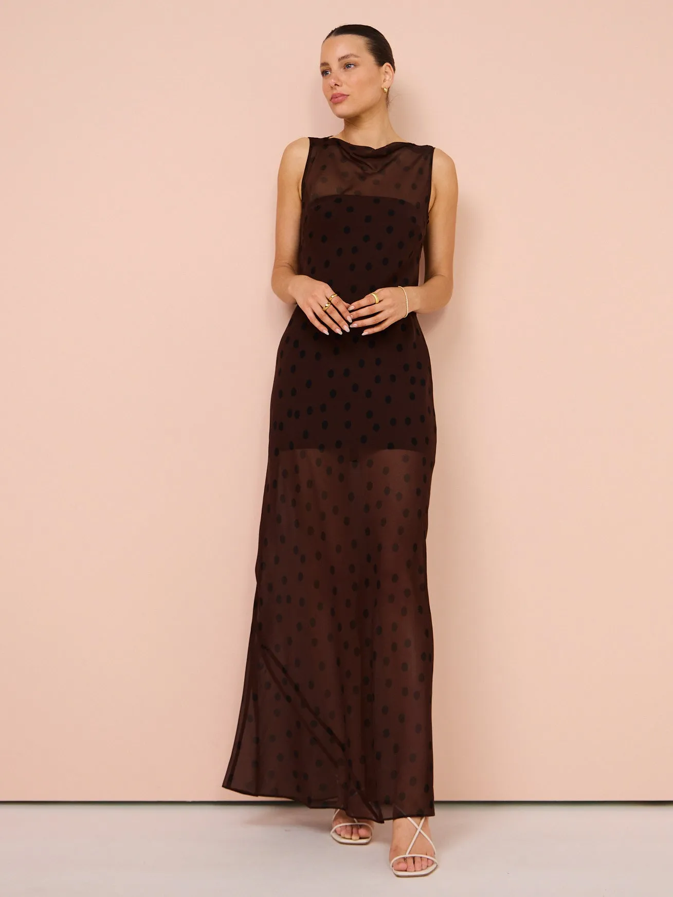Bec & Bridge Turner Boatneck Maxi Dress in Chocolate/Black