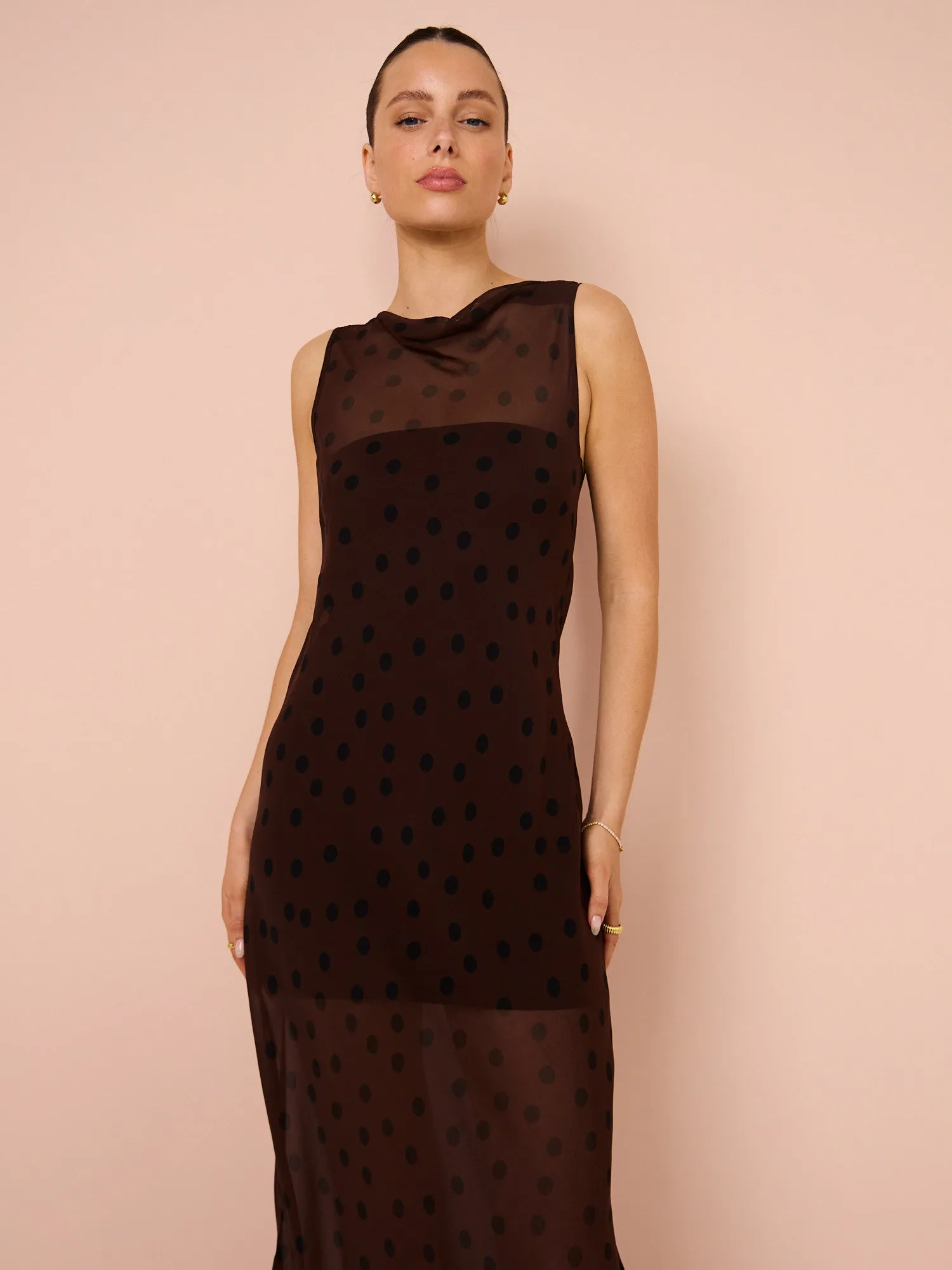 Bec & Bridge Turner Boatneck Maxi Dress in Chocolate/Black