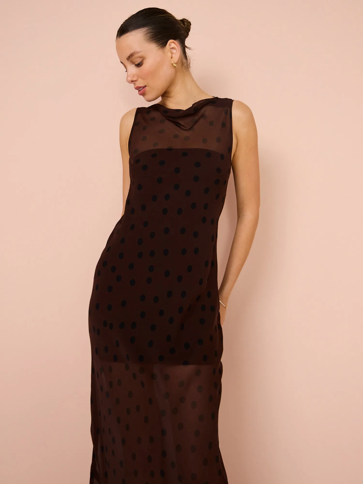 Bec & Bridge Turner Boatneck Maxi Dress in Chocolate/Black