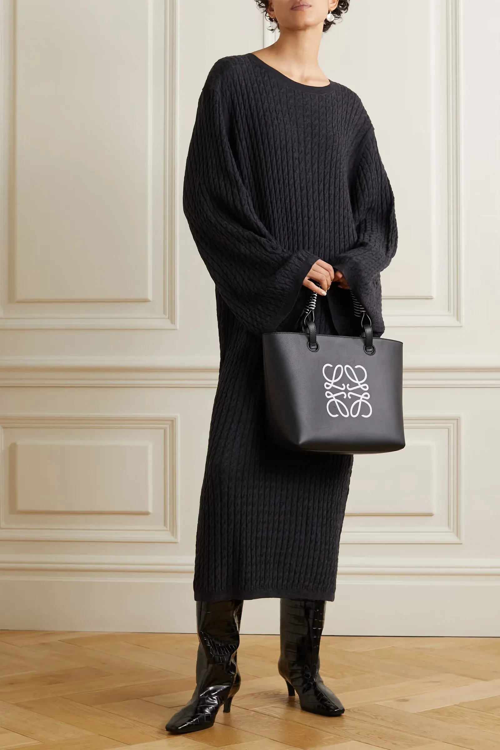 Cable-Knit Cashmere Midi Dress