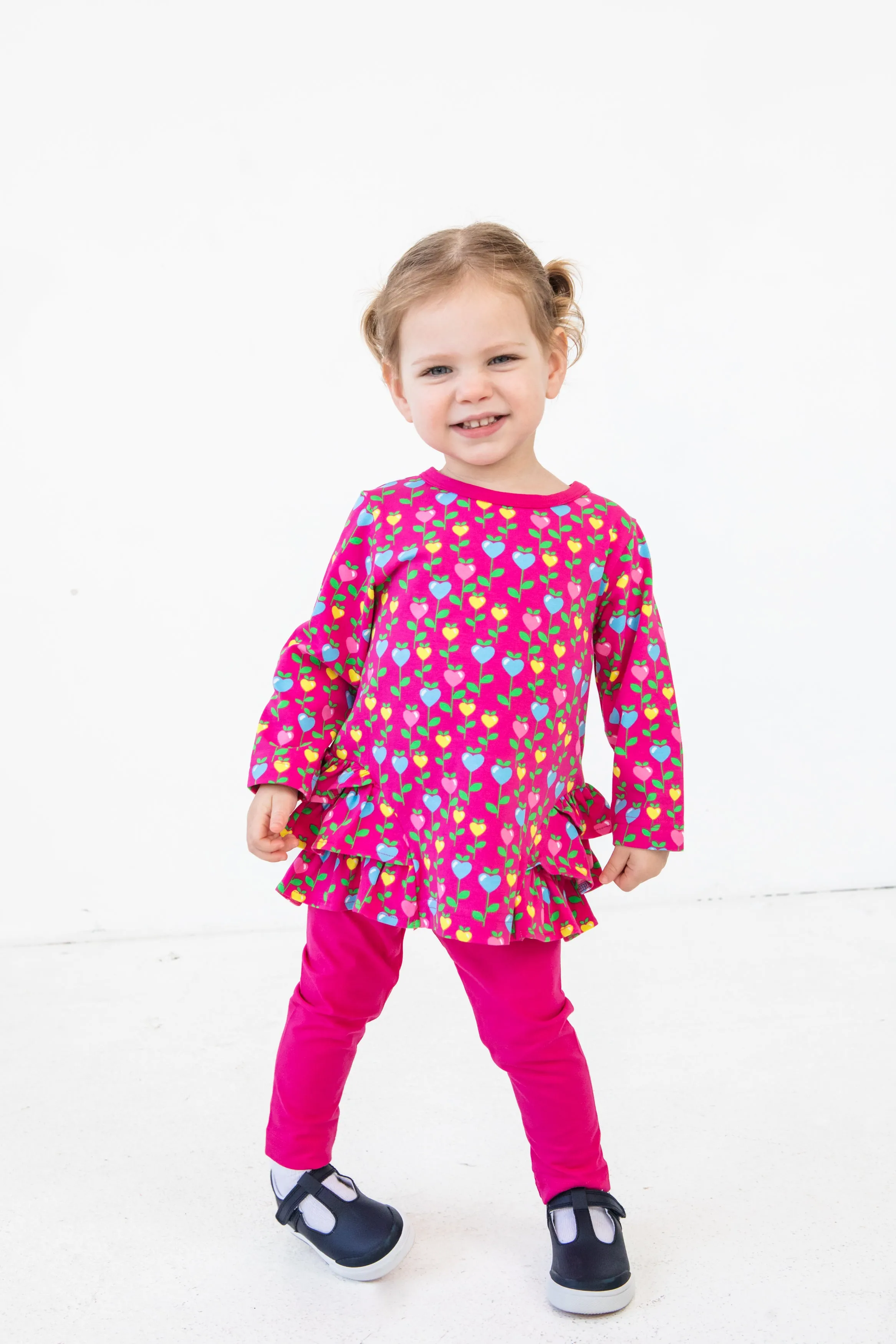 Candy Hearts Flower Print Knit Tunic