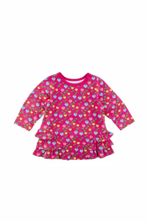 Candy Hearts Flower Print Knit Tunic