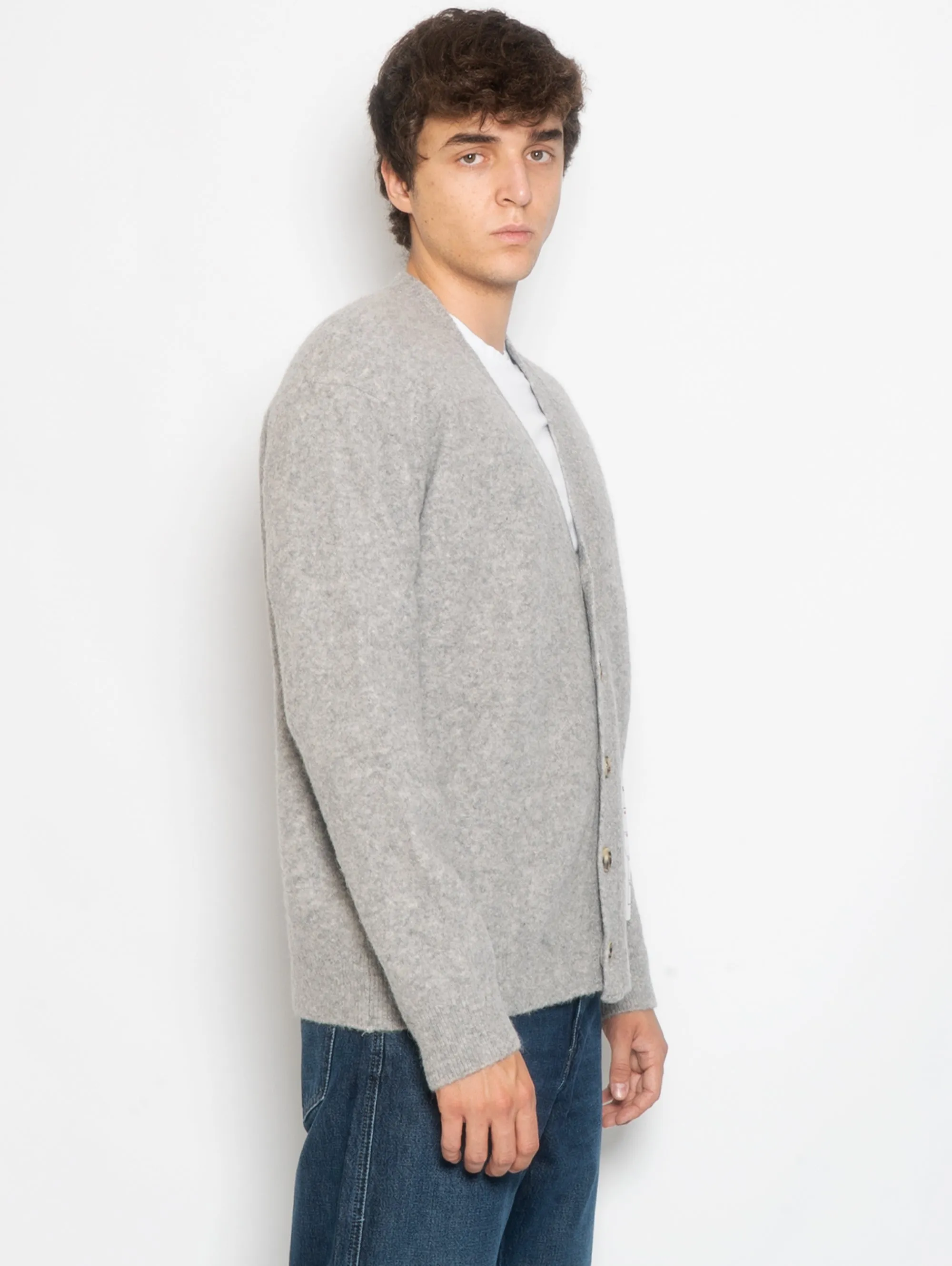 Cardigan con Scollo a V Grigio