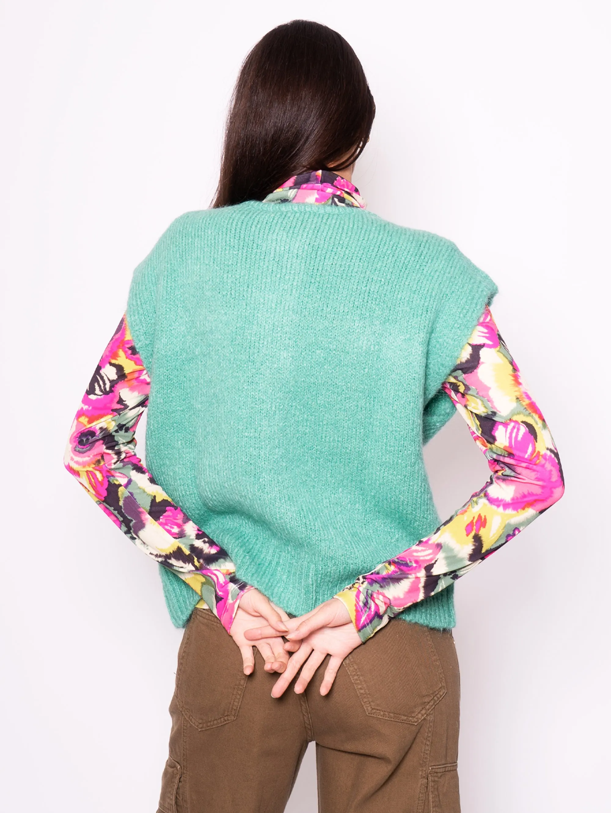Cardigan in Misto Mohair Verde