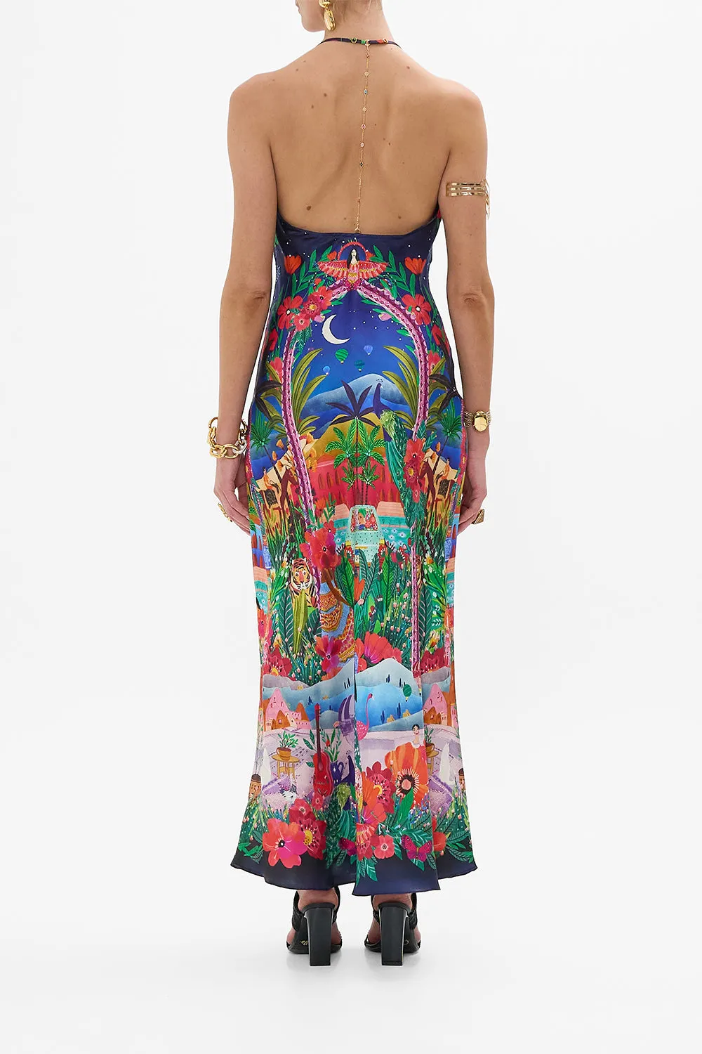 CHAIN DETAIL SLIP DRESS MIDNIGHT MUSES