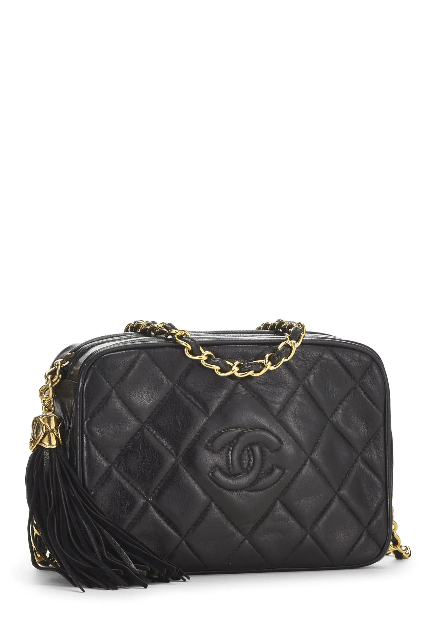 Chanel,  Black Lambskin 'CC' Camera Bag Mini, Black
