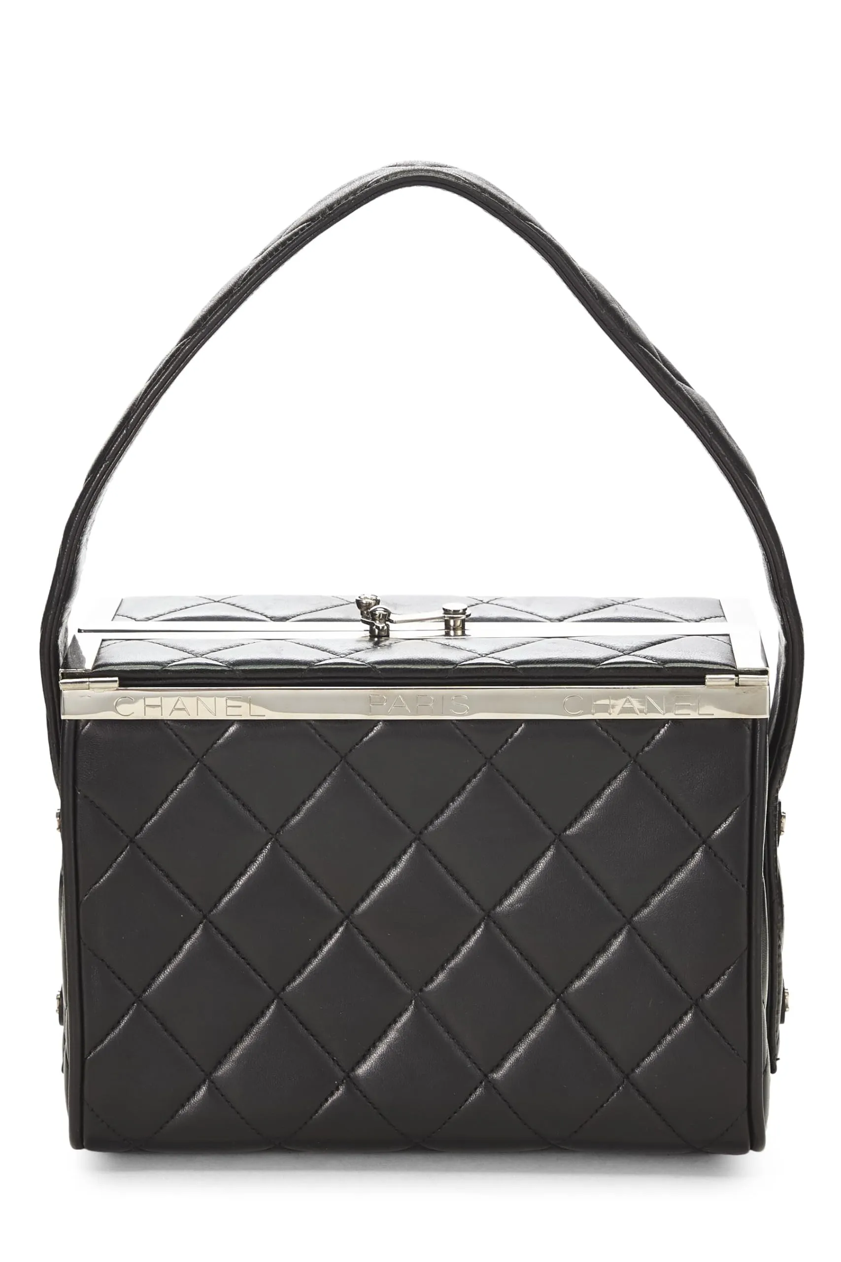 Chanel,  Black Quilted Lambskin Box Vanity Small, Black
