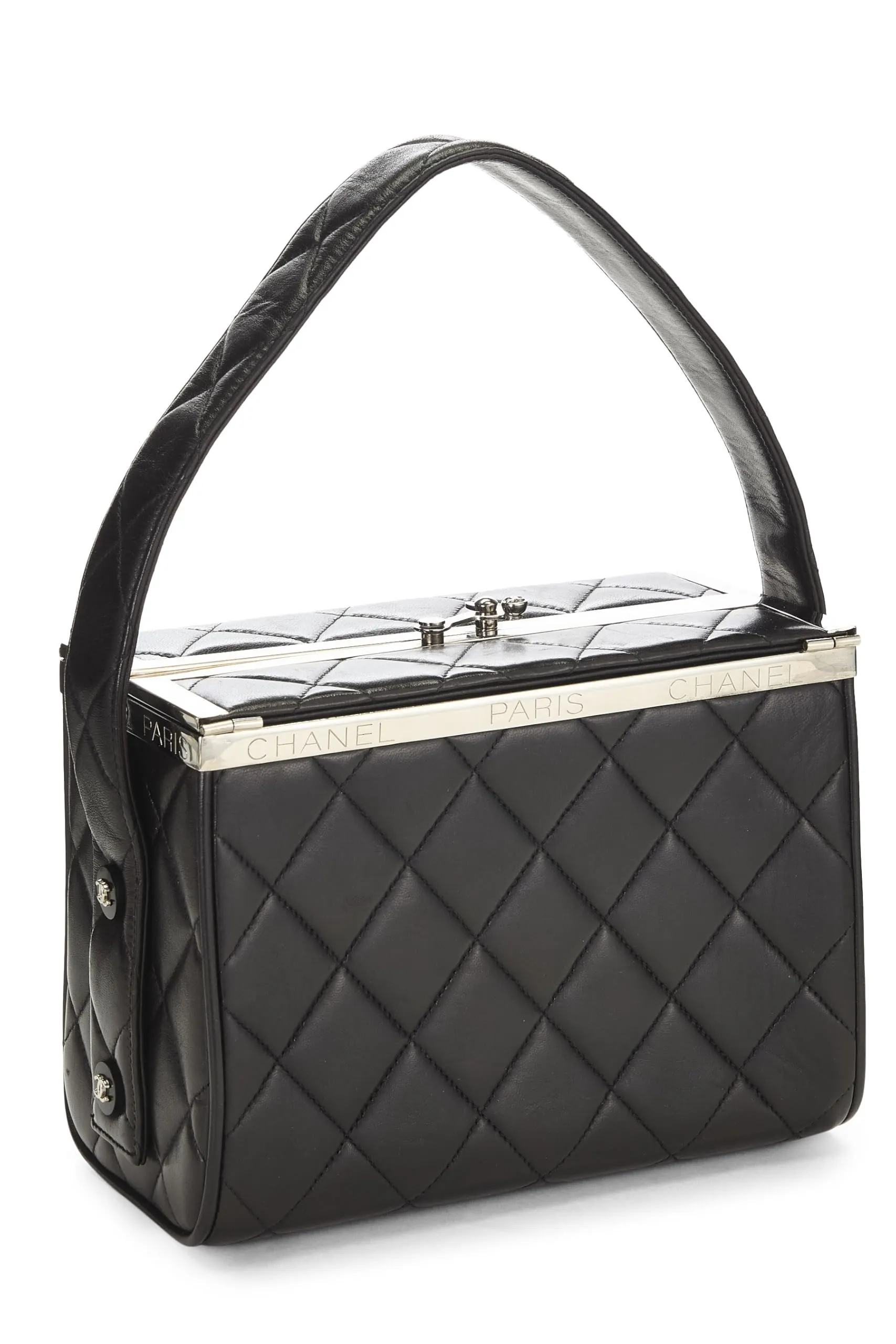 Chanel,  Black Quilted Lambskin Box Vanity Small, Black
