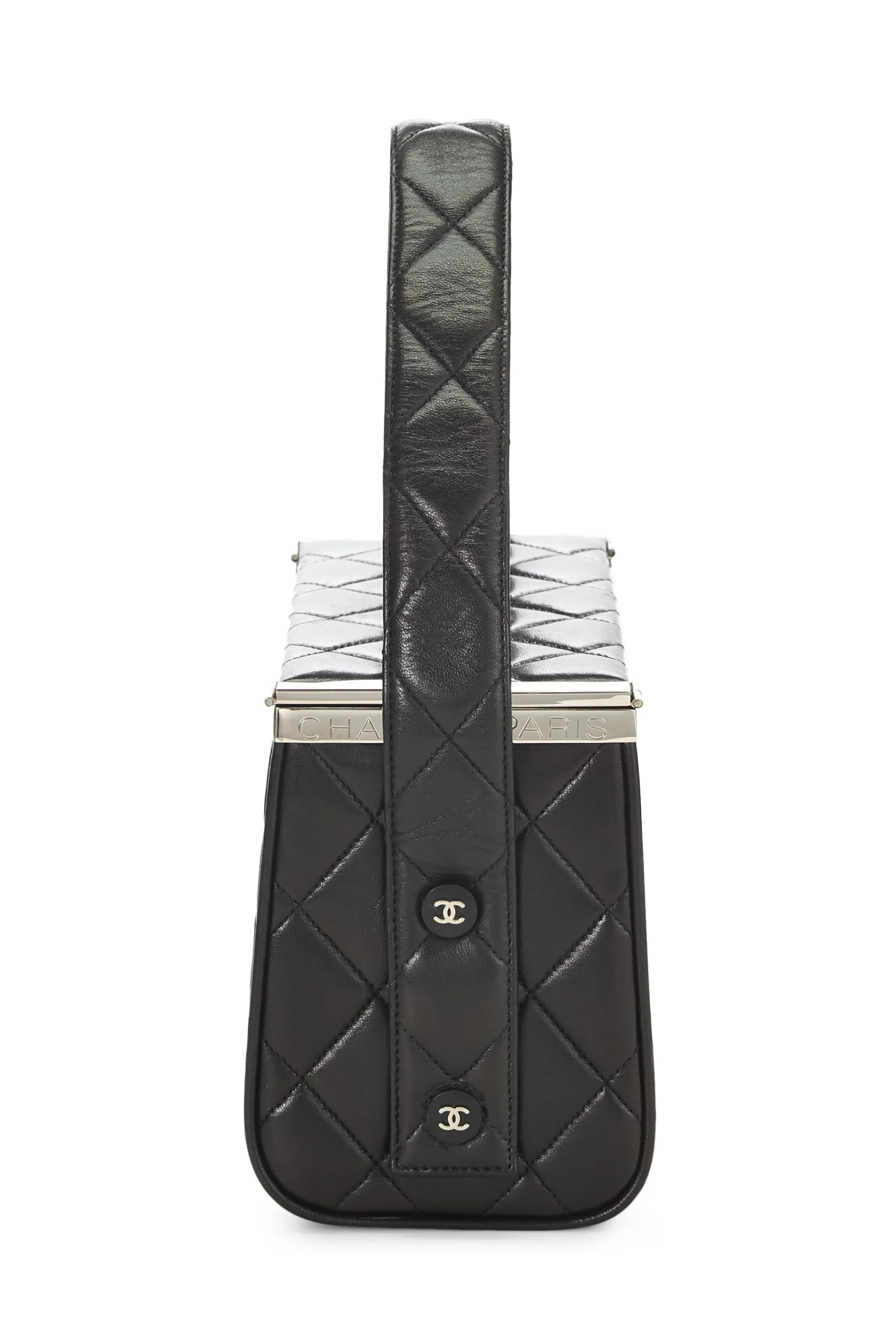 Chanel,  Black Quilted Lambskin Box Vanity Small, Black
