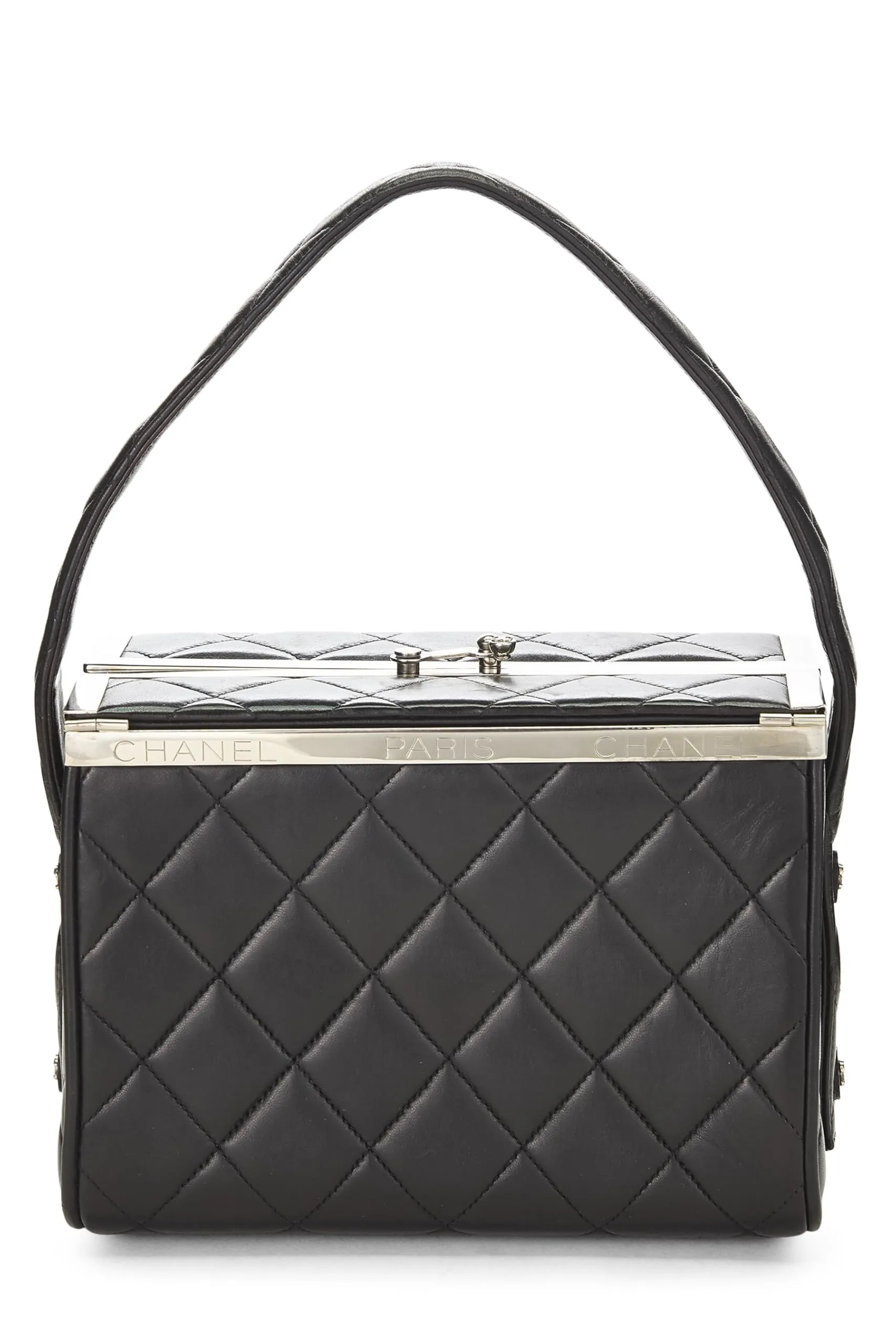 Chanel,  Black Quilted Lambskin Box Vanity Small, Black