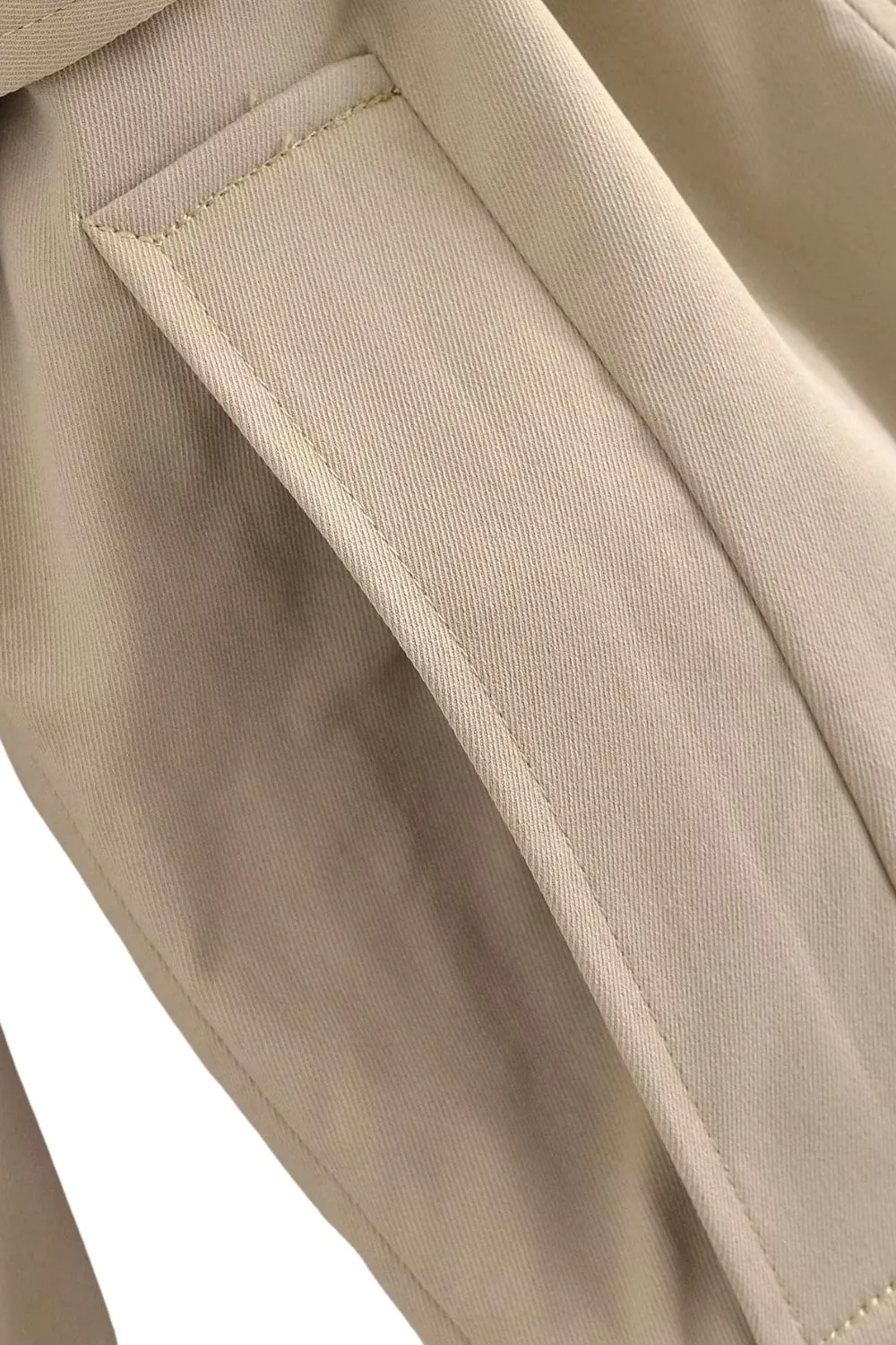 'Charlotte' Color-Blocked Long-Sleeve Collared Trench Coat