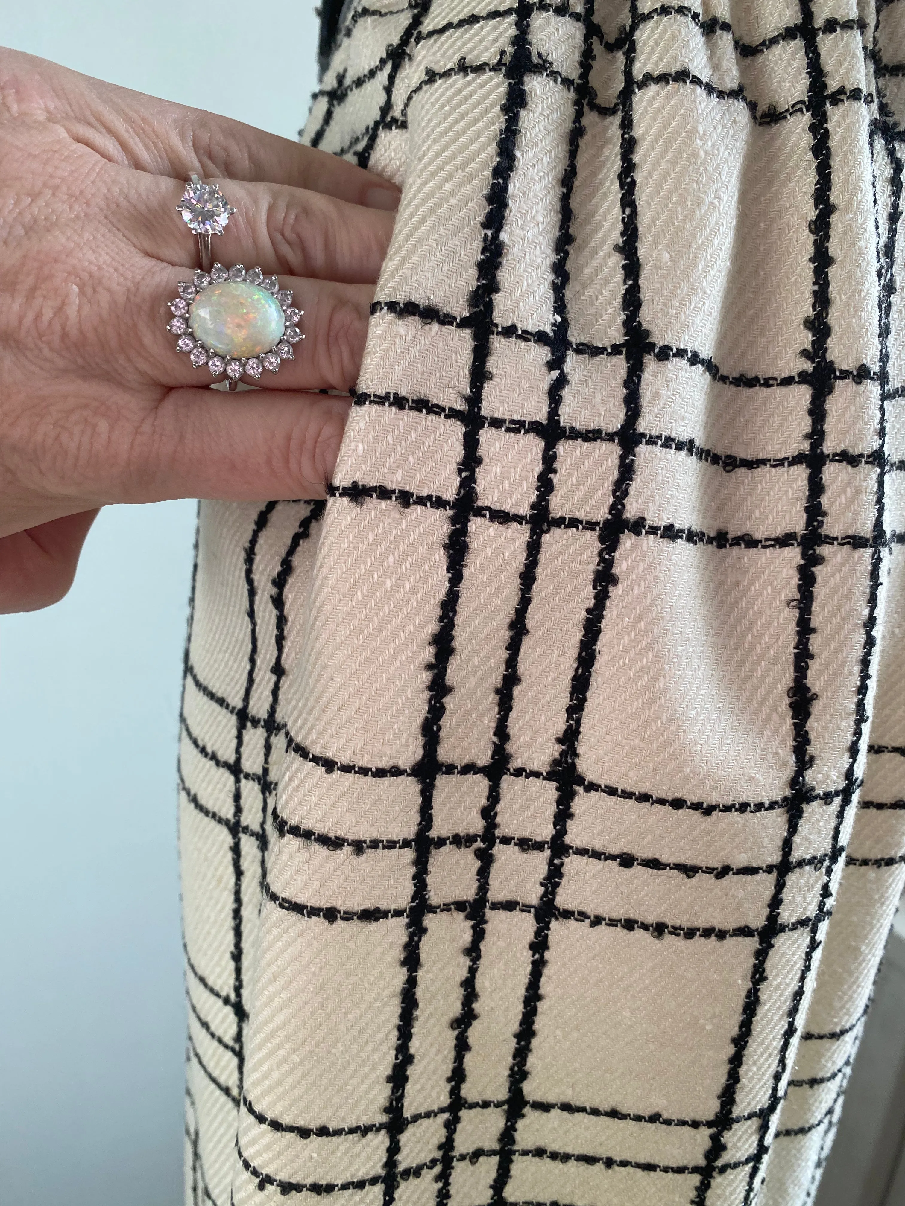 Chic 1960's Window Pane Plaid Dress With Bow Belt / Small