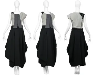 COMME DES GARCONS GREY & BLACK ASYMMETRICAL MODERNIST GOWN 1998