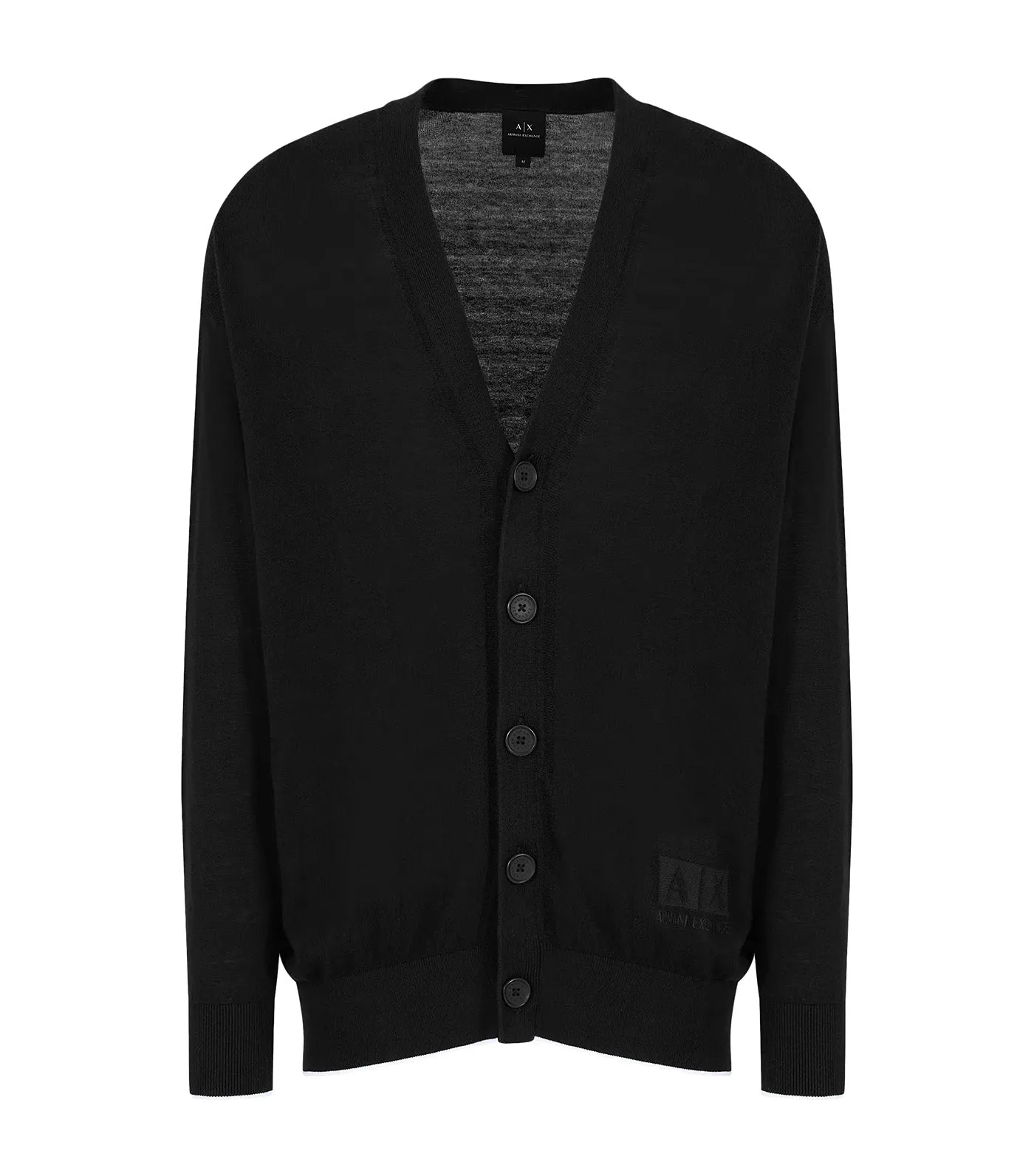 Cotton Silk Blend Button Up Cardigan Black