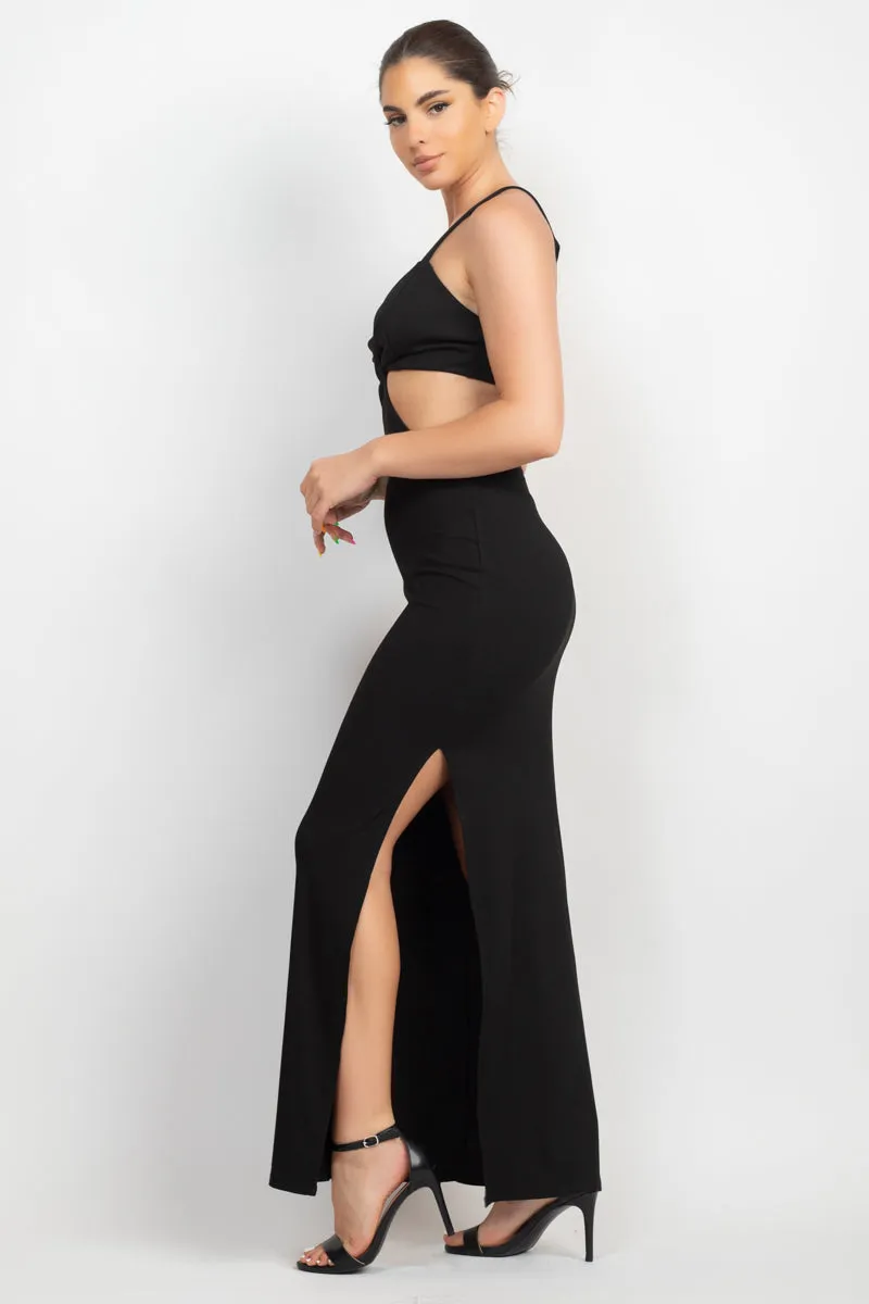 Cutouts Side Slit Maxi Dress (6 Colors)