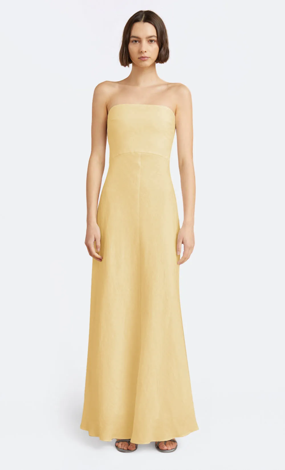 CYNTHIA STRAPLESS MAXI DRESS - STRAW
