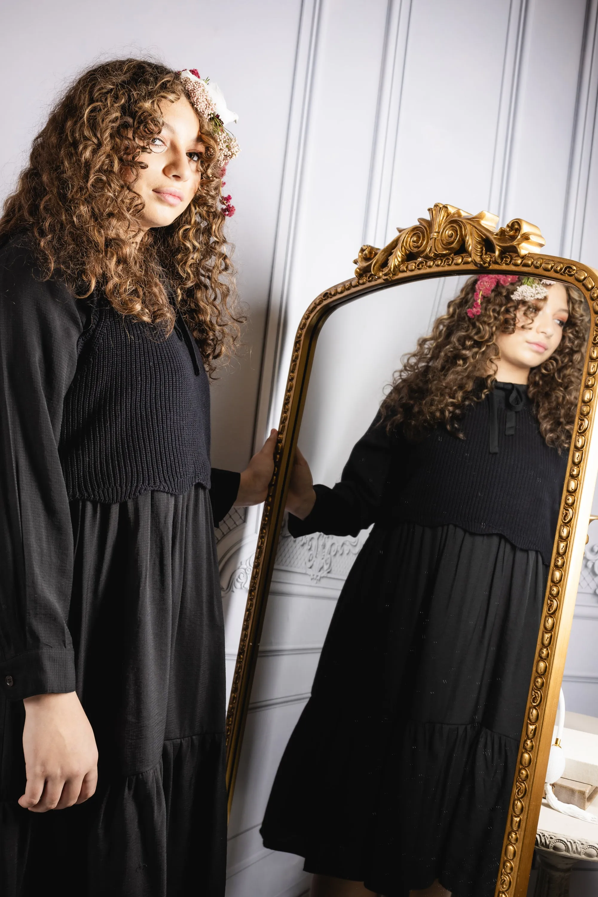 dress knit vest - black