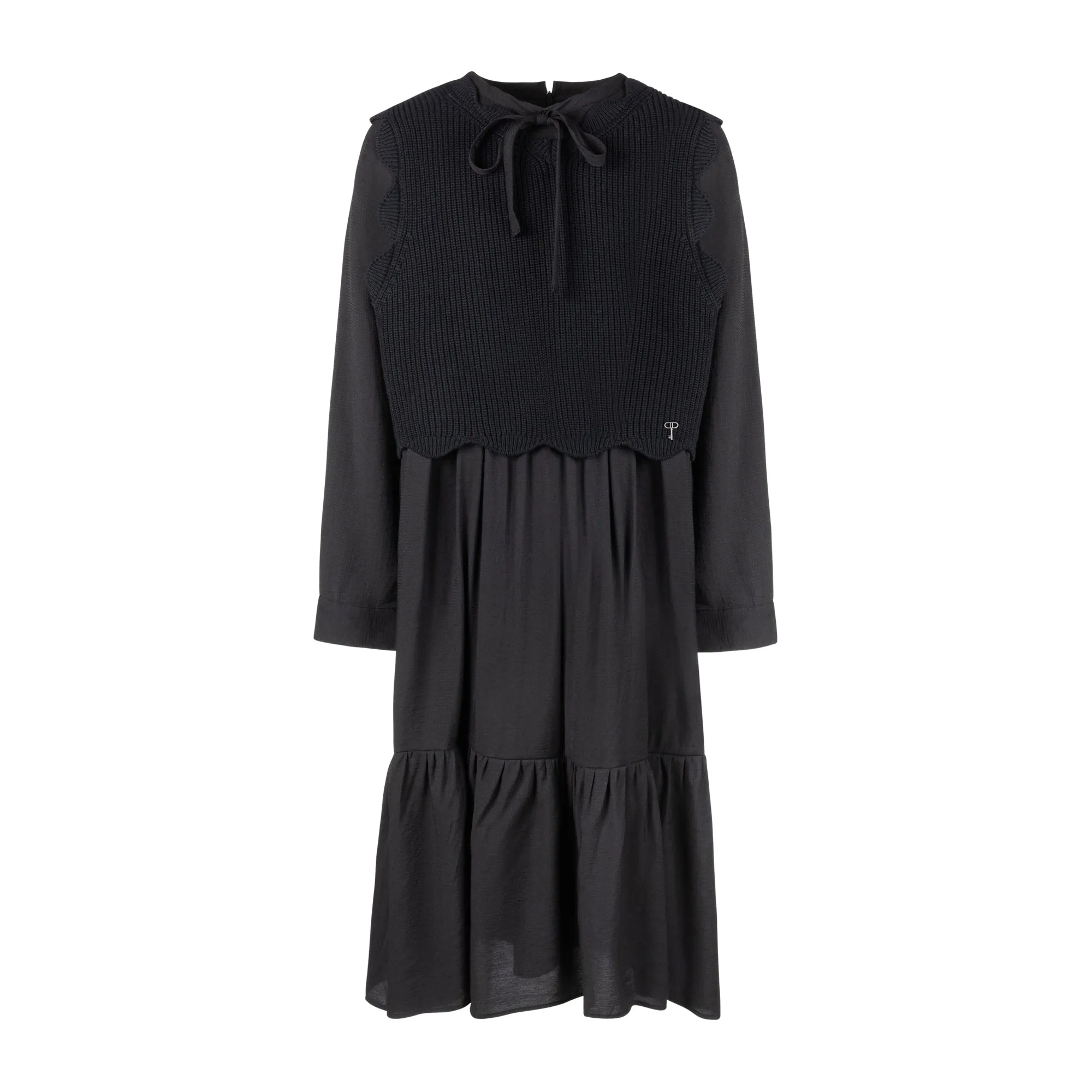 dress knit vest - black