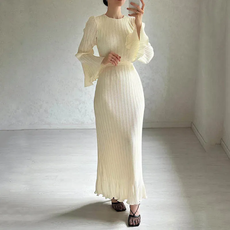 DressBetty - 2024 Sexy Spring O-neck Party Maxi Flare Femme Bodycon Dress